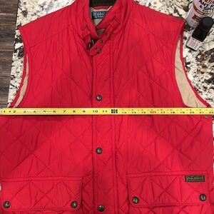 Men’s Polo Ralph Lauren Red Quilted Vest Size Large